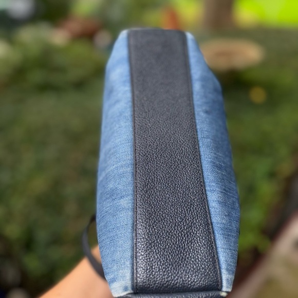 Rare Coach Denim Leather Satchel & Removable Crossbody Strap - Picture 9 of 17